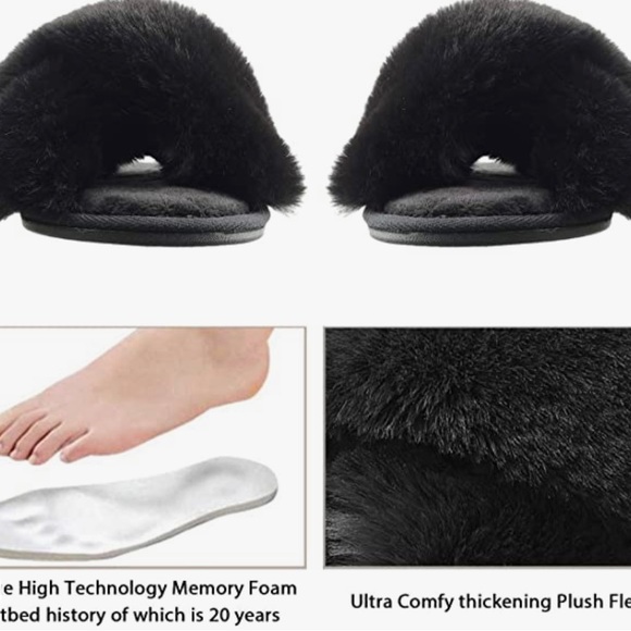Faux fur open toe Slippers - Picture 4 of 6